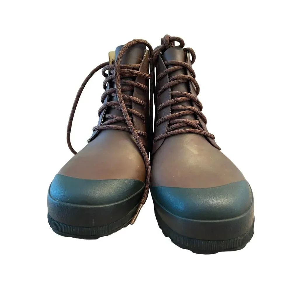 Madewell Lace Up Lugsole Ankle Rain Boots Gorpcore Fall Winter Going Out 6